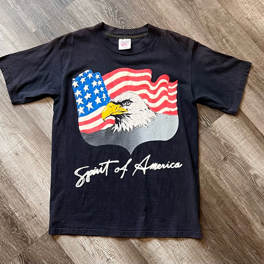 Vintage 90’s Single Stitch Spirit of America Black T-Shirt